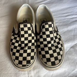 Slip on checkered vans -Womans size 7